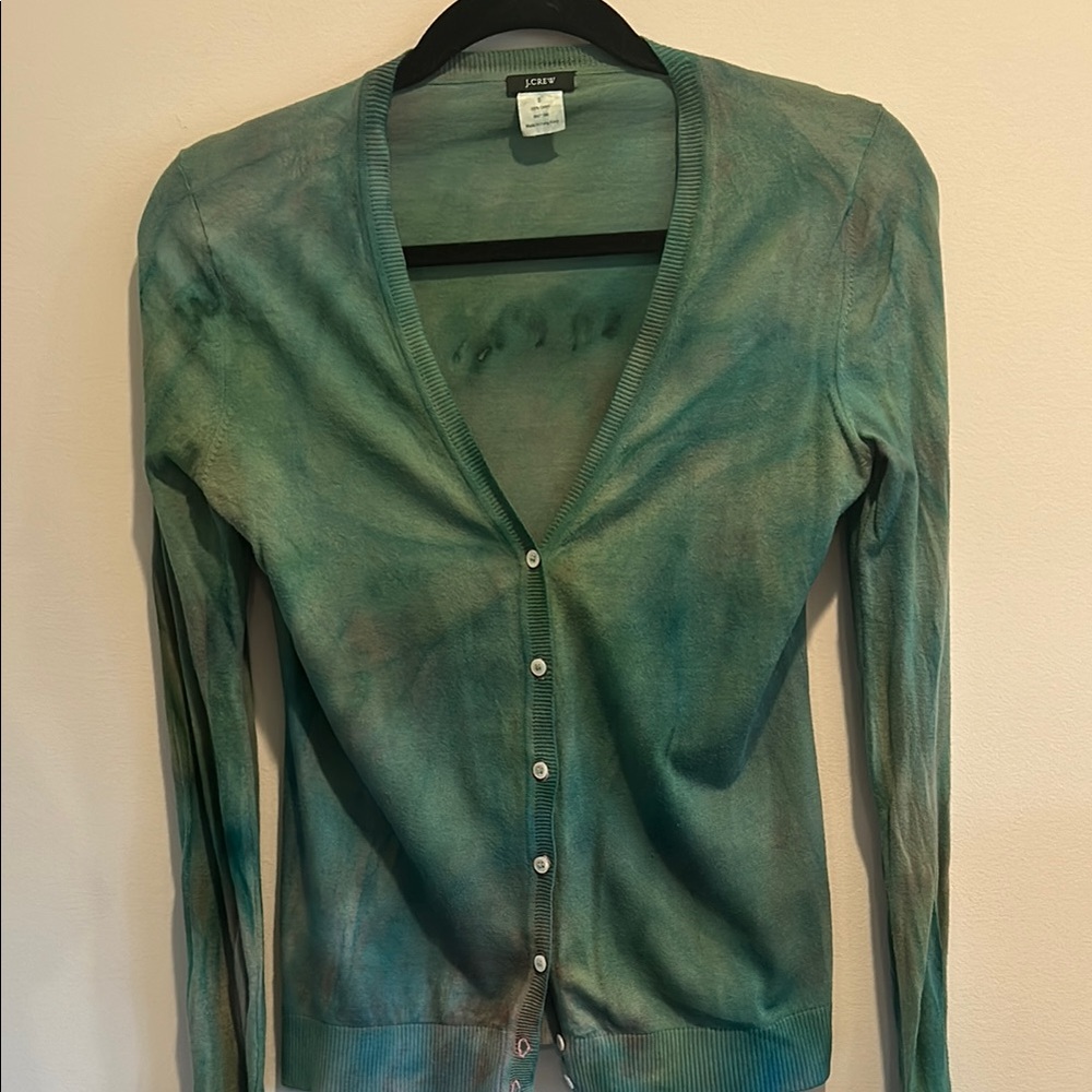 J Crew Green Tie-Dye Women's Sweater